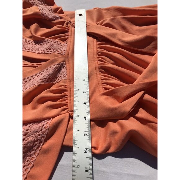 Vtg S M 60s 70s Mod Angel Bell Sleeve Goddess Boho Hippie Polyester Maxi Dress - Picture 7 of 16